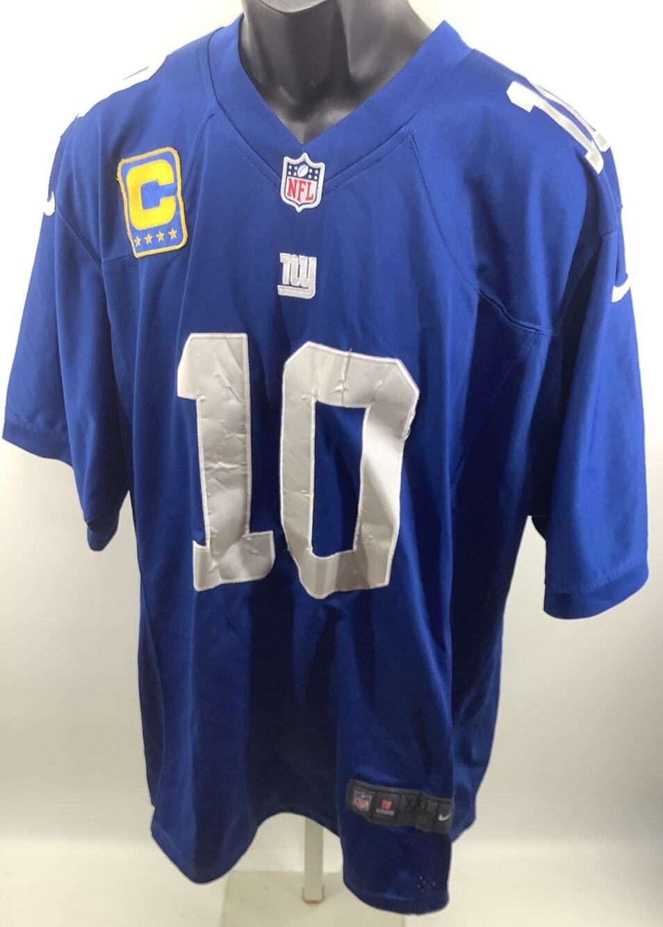 Nike Eli Manning New York Giants NFL Jersey XXL Blue 10 Captain Patch Sewn